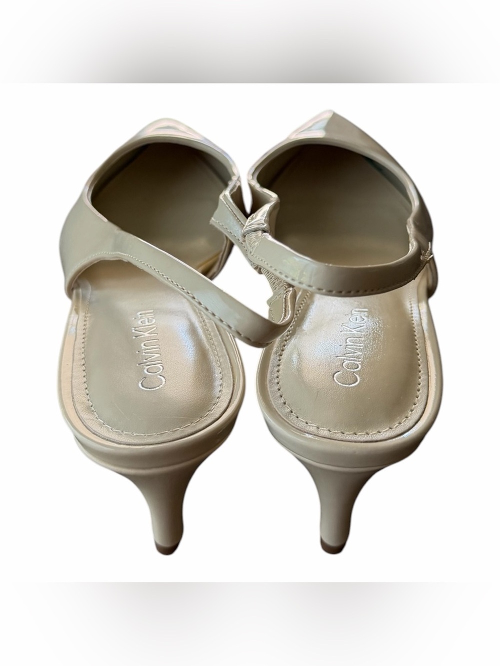 Calvin Klein Dainty Slingback Kitten Heel in Cream Size 8.5 - Picture 4 of 7